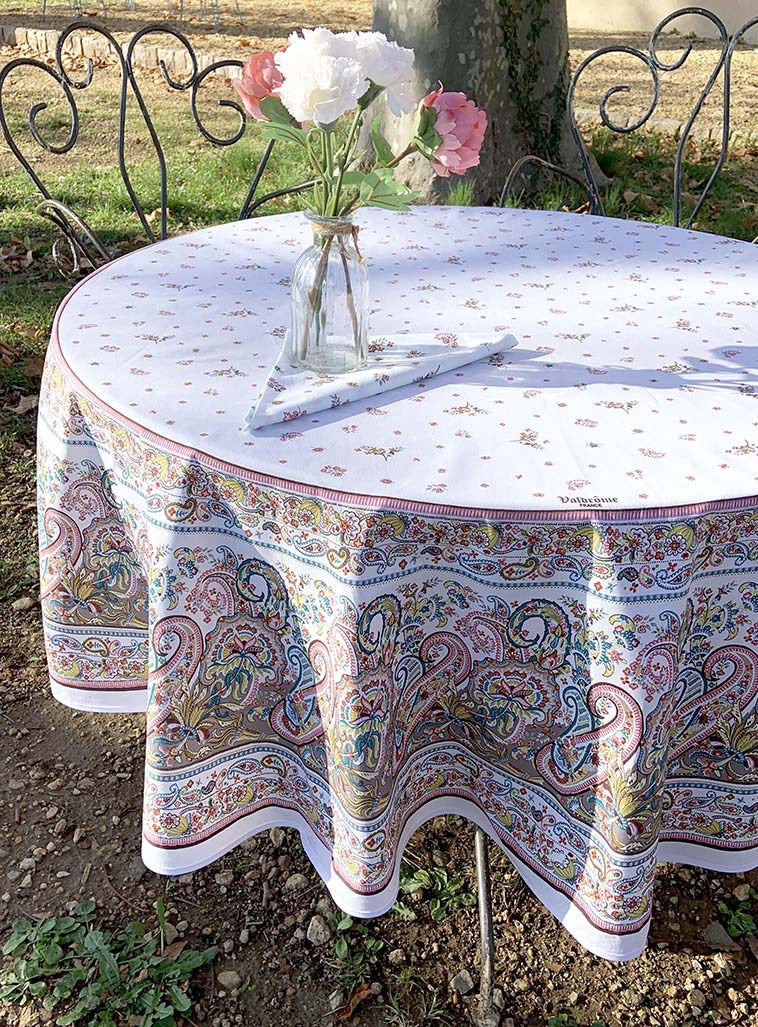 Bagnols Multico Coated Cotton Round Tablecloth