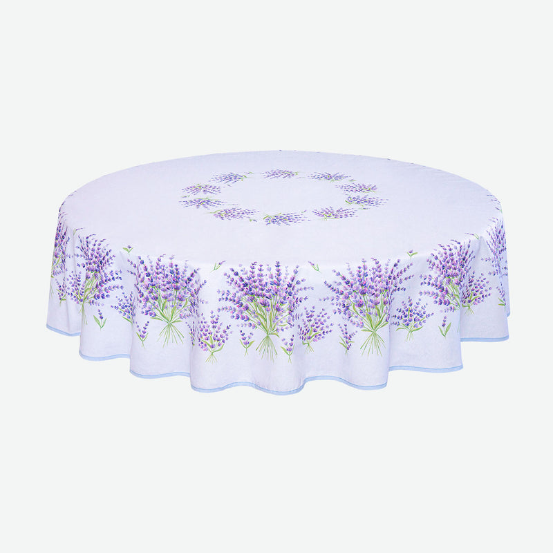 Bonnieux Lavande Coated Cotton Round Tablecloth