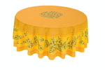 Nyons Yellow Coated Cotton Round Tablecloth