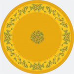 Nyons Yellow Coated Cotton Round Tablecloth
