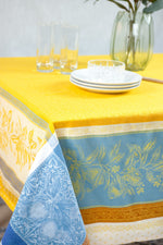 Cedrat Soleil Teflon-Coated Jacquard Tablecloth