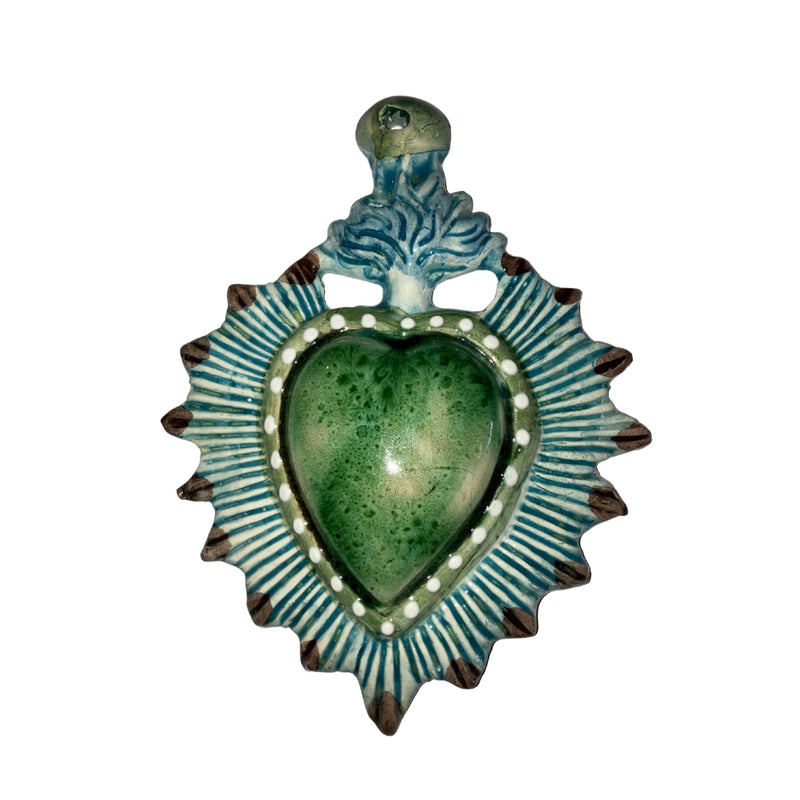 French Artisan-Made Ceramic Ex Voto Green