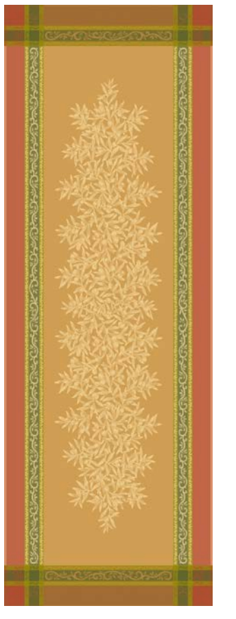 Olive curry Cotton Jacquard Table Runner