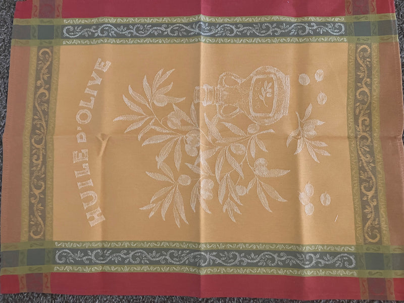 Olive curry Cotton Jacquard Dishtowel