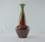 Antique Vallauris Green and Brown Glazed Vase