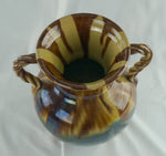 Antique Vallauris Blue and Brown Drippings Vase