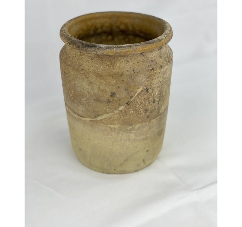 Antique 19th Century Unglazed Olives/Jam Pot (7" x 5.5")