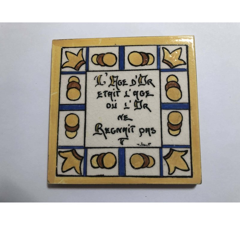 French Art Nouveau Ceramic Tile (Age-medium)