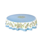Nyons Azur Coated Cotton Round Tablecloth