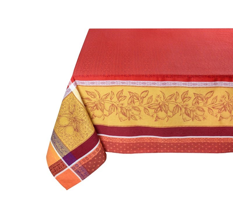 Cedrat Andalouse Teflon-Coated Jacquard Tablecloth