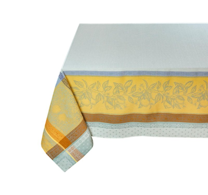 Cedrat Gingembre Teflon-Coated Jacquard Tablecloth