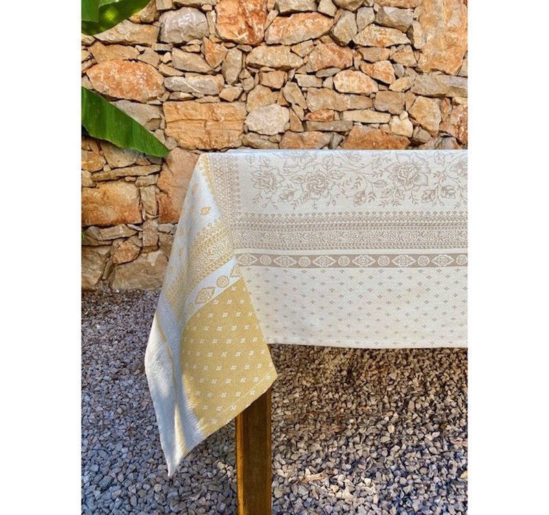 Beaulieu Curcuma Cotton Jacquard Tablecloth