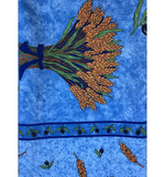 Wheat Blue Rectangle Polyester Tablecloth