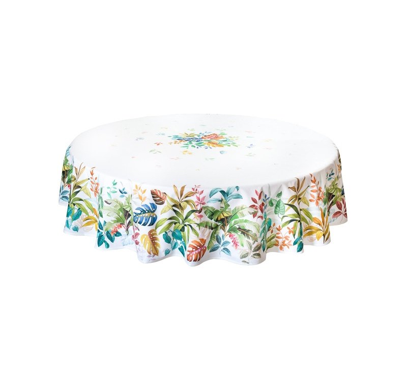Antilles Coated Cotton Round Tablecloth