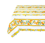 Citron White Coated Cotton Tablecloth
