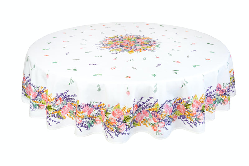 Grasse Coated Cotton Round Tablecloth