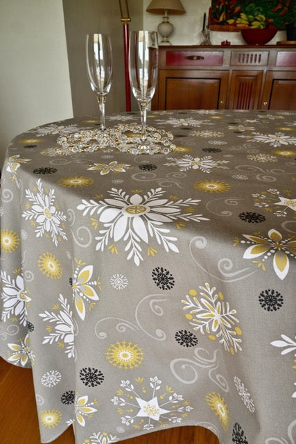 Liesse Coated Cotton Round Tablecloth
