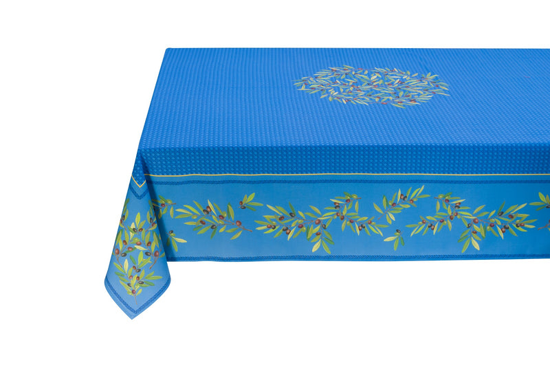 Nyons Blue Coated Cotton Tablecloth