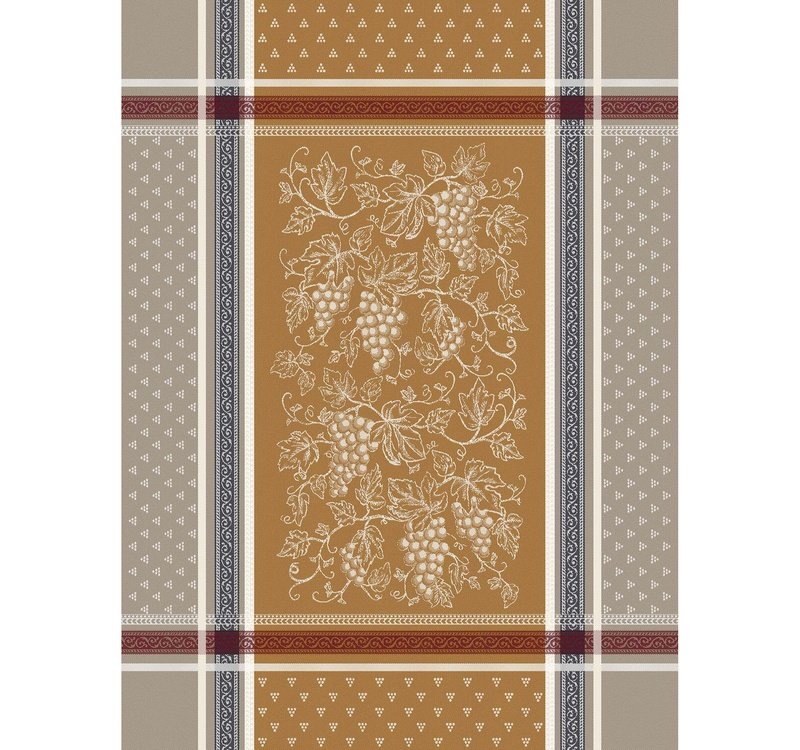 Coteau Cannelle (brown) Cotton Jacquard Dishtowel