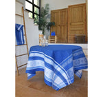 Callas Blue Teflon-Coated Jacquard Tablecloth