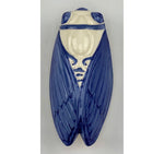 French Artisan-Made Ceramic Cicada (blue/white)