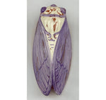 French Artisan-Made Ceramic Cicada (purple patina)