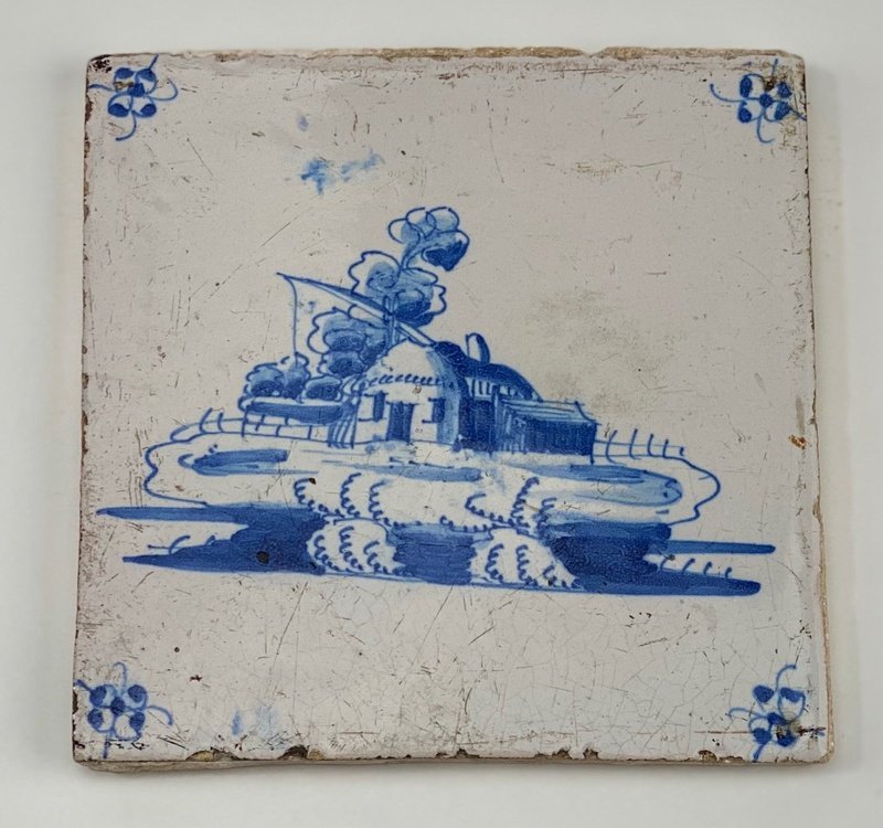 Antique Delft Ceramic Tile