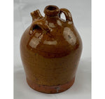 Antique 19th Century Small Brown Walnut Oil Jug