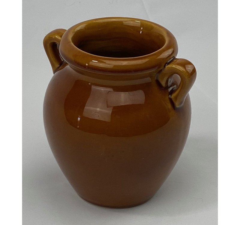 Antique Mini Brown Glazed Confit Pot