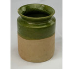 Antique 19th Century Half Glazed Green Olives/Jam Pot (6" x 4.5")
