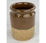 Antique 19th Century Half Glazed Brown Olives/Jam Pot (6.5" x 5")