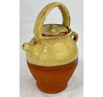 Antique French Yellow Gargoulette with Lid
