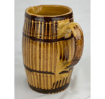 Antique Eastern France Yellow and Brown Stripe Pitcher (7.5" x 7")