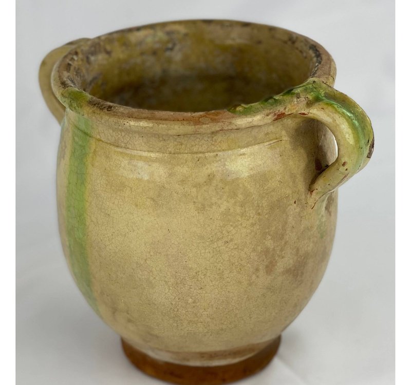 Antique 19th Century Light Green Drippings Confit Pot
