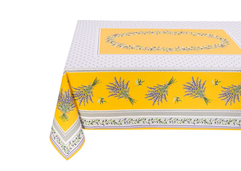 Lauris Yellow Coated Cotton Tablecloth