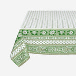 Bastide Green Coated Cotton Tablecloth