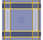 Olivia Blue Teflon-Coated Jacquard Tablecloth