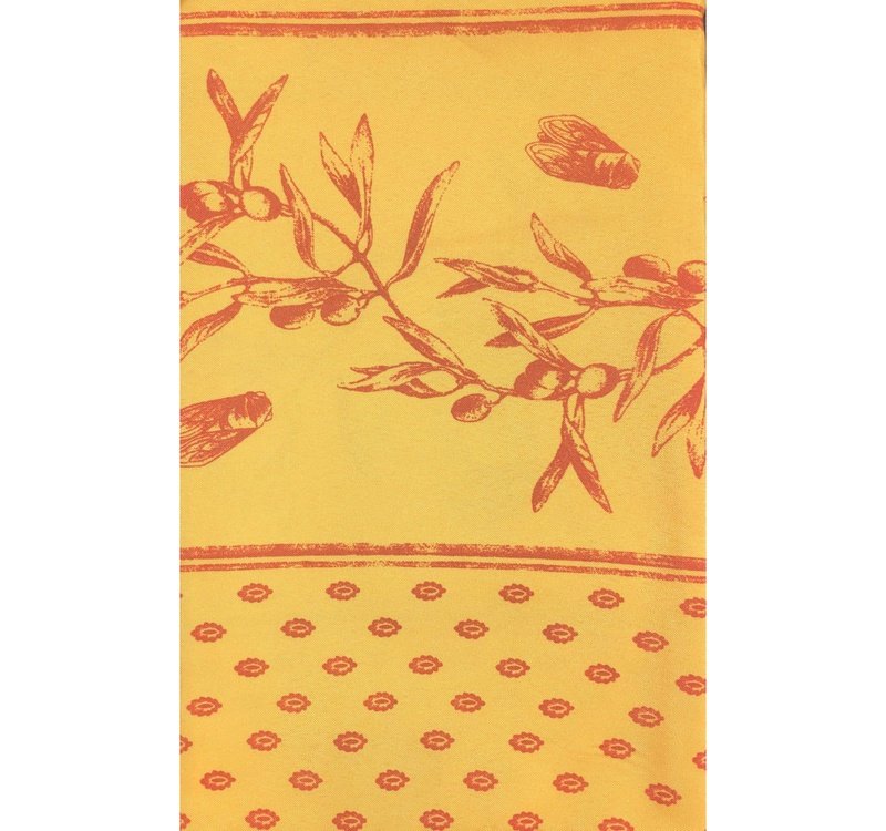 Cigale Yellow Rectangle Polyester Tablecloth