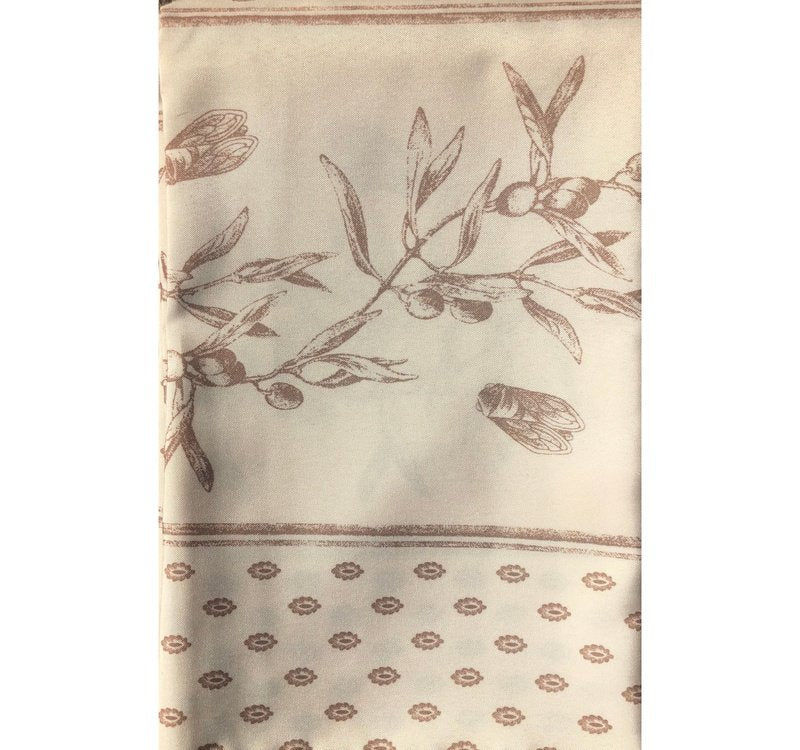 Cigale Beige Rectangle Polyester Tablecloth