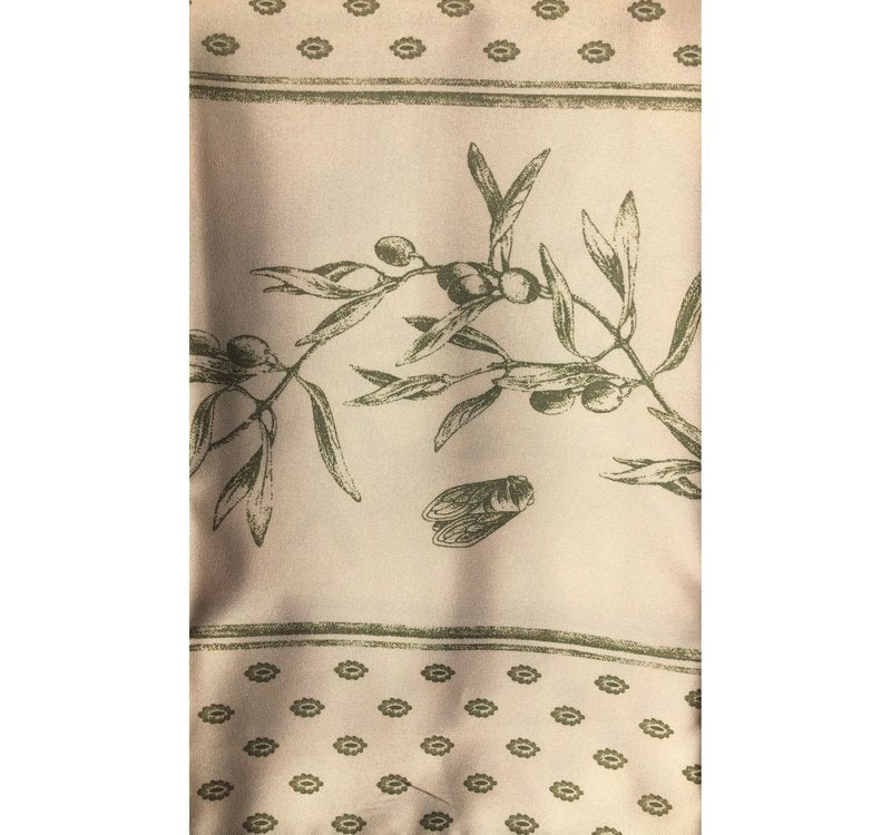 Cigale Green Rectangle Polyester Tablecloth
