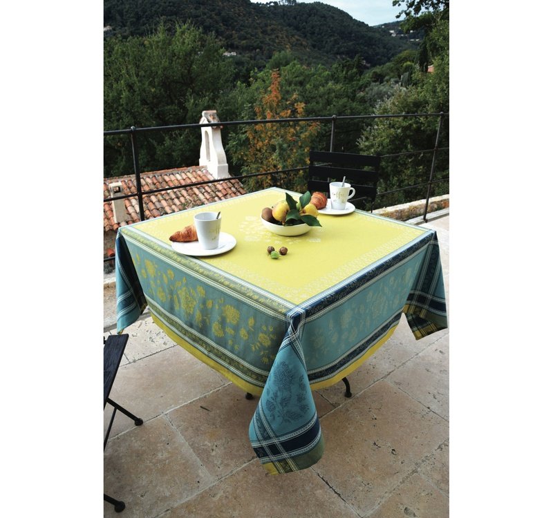 Ramatuelle Absinthe Teflon-Coated Jacquard Tablecloth