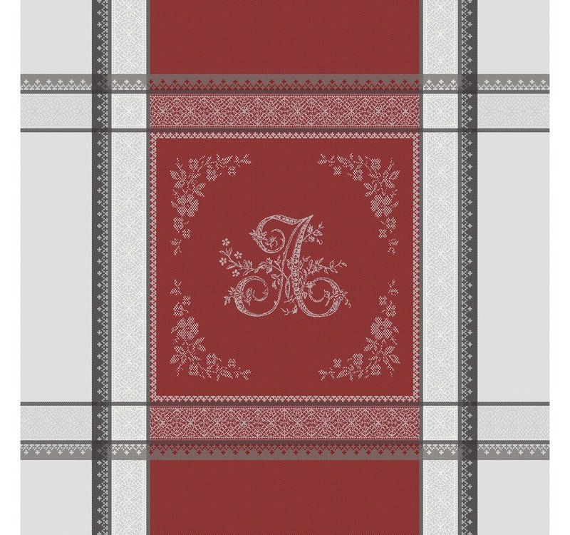 Romantique Red/Grey Cotton Jacquard Napkin