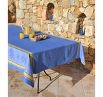 Senanque Blue Teflon-Coated Jacquard Tablecloth