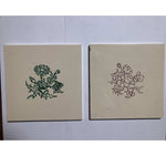 Set of 2 French Art Nouveau Ceramic Tiles (Flowers-large)