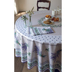 Lauris Ecru Coated Cotton Round Tablecloth