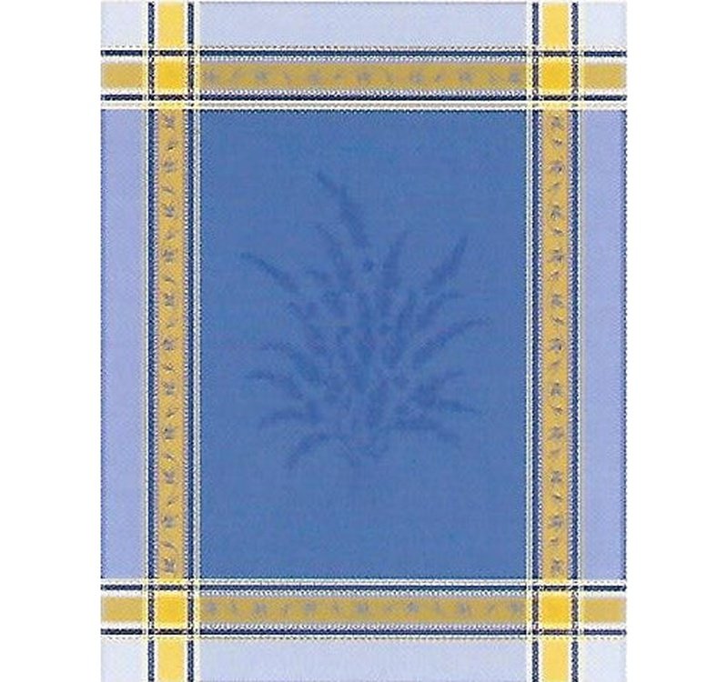 Senanque Blue/Yellow Cotton Jacquard Dishtowel